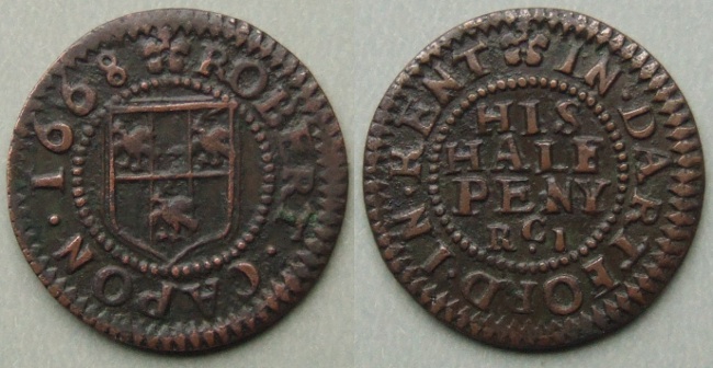 Dartford, Robert Capon 1668 halfpenny token